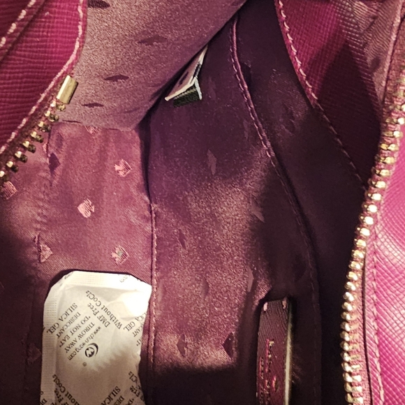 Kate Spade Tinsel Frosted Floral Deep Berry Satchel/Crossbody Bag - Picture 13 of 14